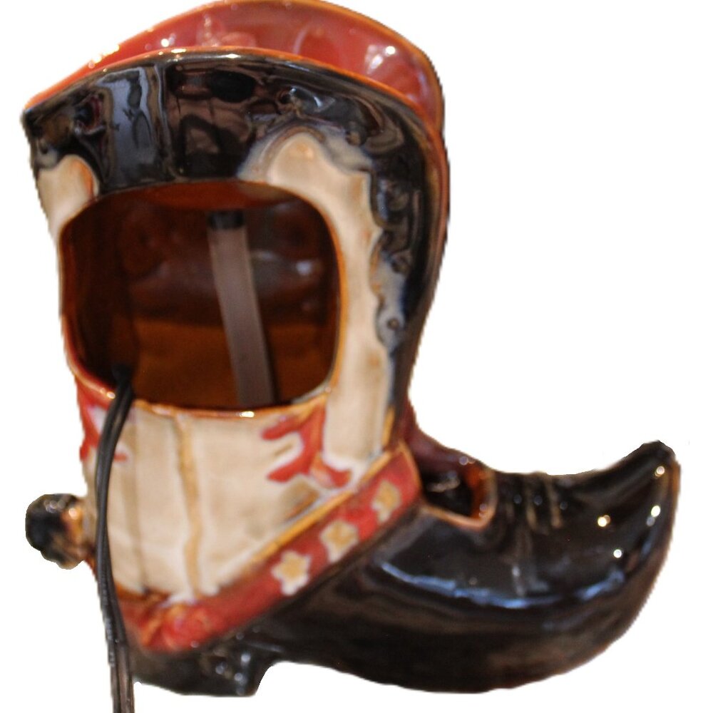 Natures Garden Tabletop Relaxation Fountain Tranquility Cowboy Boot Western